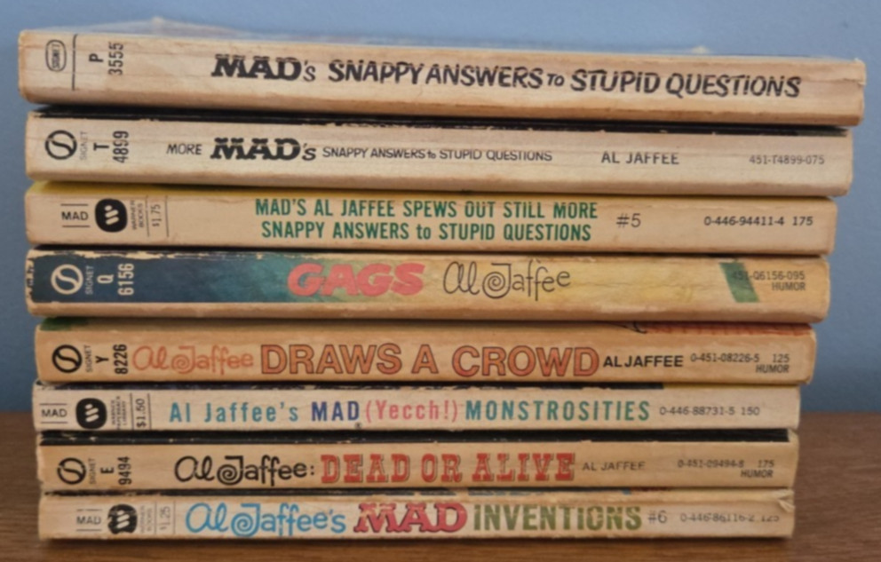 Lot of 8 Vintage Al Jaffee MAD Paperback books Snappy Answers Gags Mostly 1970's