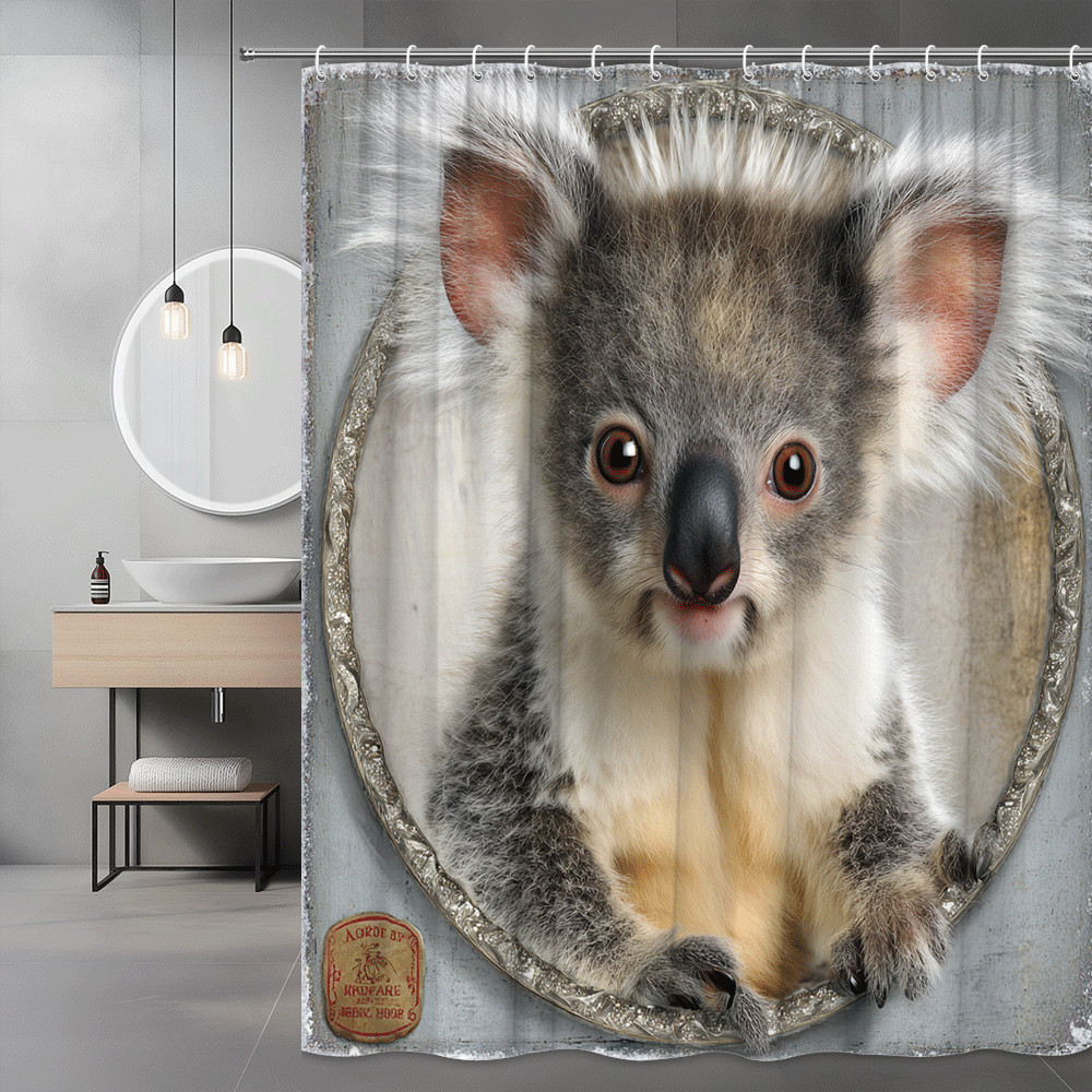 Koala Shower Curtain Cute Animal Portrait Graphic Print