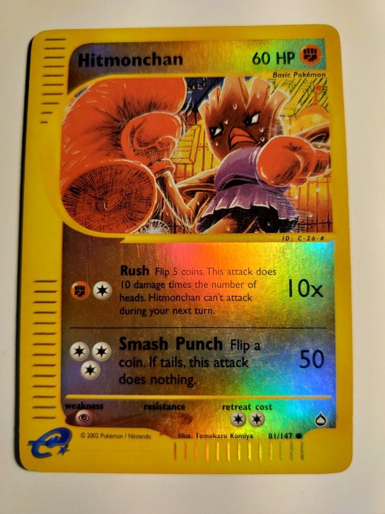Hitmonchan 81/147 Reverse Holo Pokémon Card Aquapolis LP