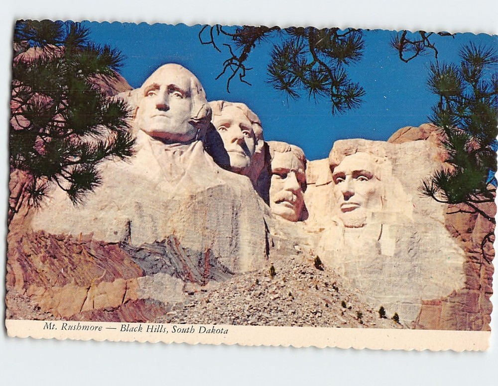 Postcard Mt. Rushmore Black Hills Keystone South Dakota USA