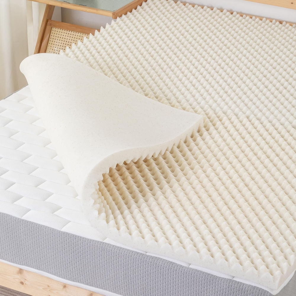 Greaton, 1-Inch Convoluted Copper-Infused Memory Foam Mattress Toppers, Cooling