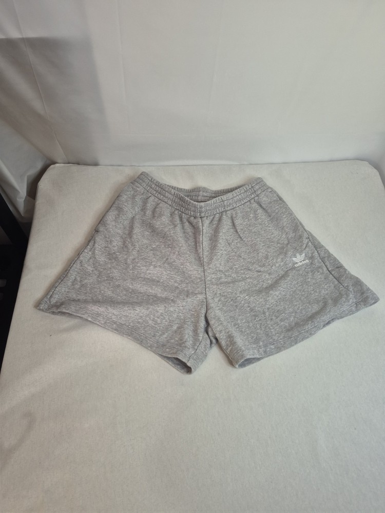 Womens Gray Size Medium Adidas Sweat Shorts Drawstring With Pockets 4.5 Inseam
