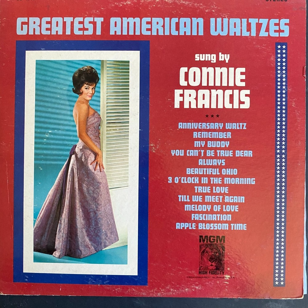 Connie Francis – Greatest American Waltzes LP Record MGM Pop Easy Listening