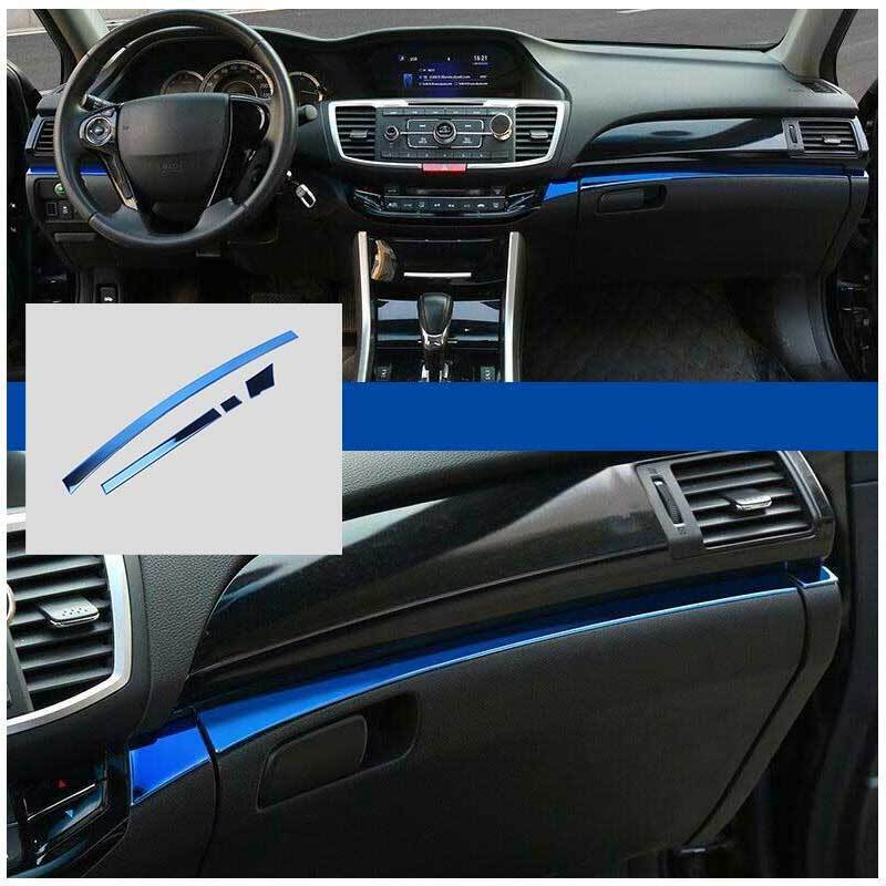 For Honda Accord 2013-17 Blue Titanium Center Console Dash Co-Pilot Strips Trim
