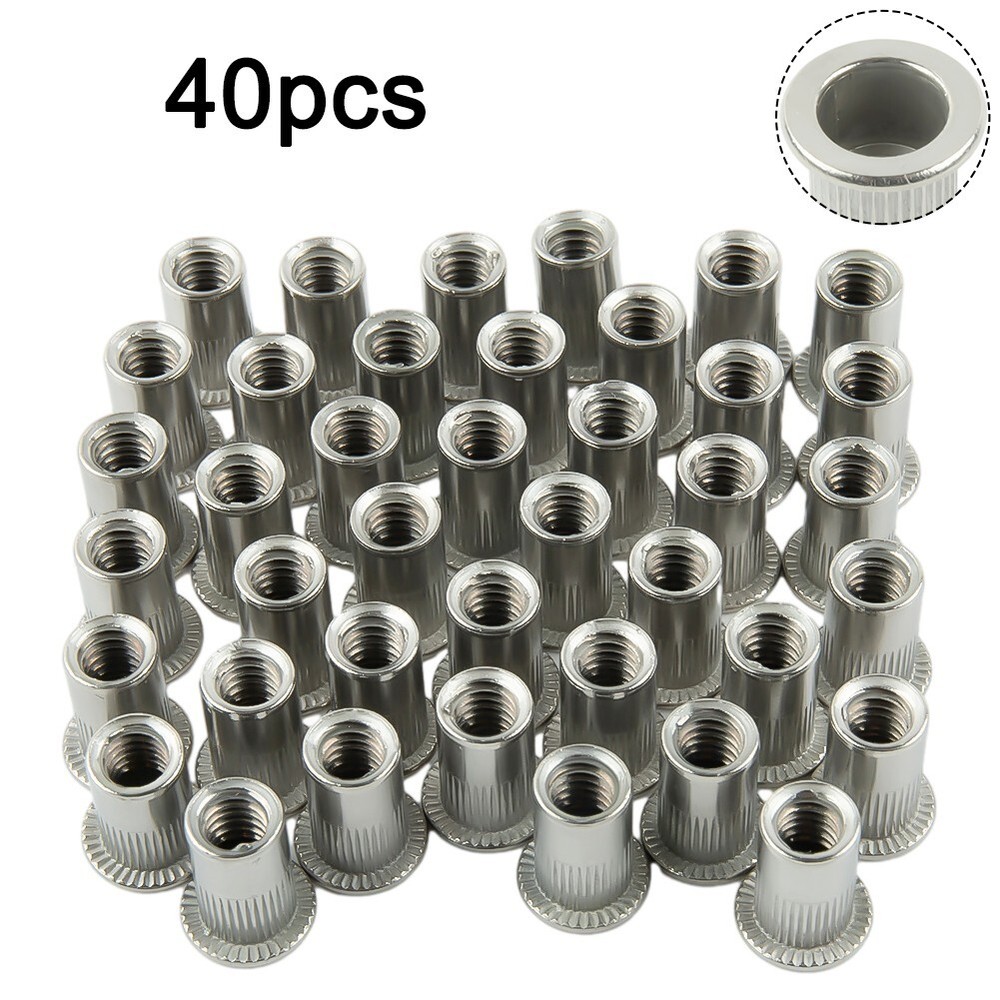 Rivet Nuts Stainless Steel Automotive Decoration 1/4\-20 Thread 15.5mm Length