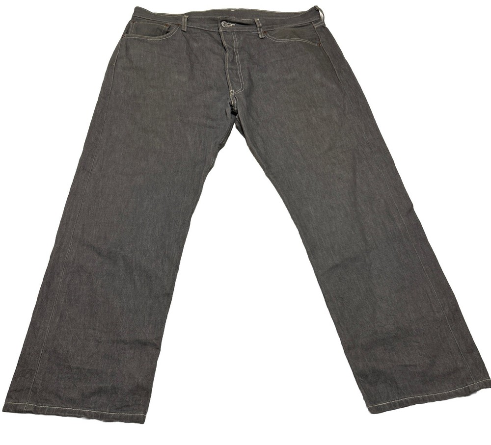 Levis 501 Jeans Mens 38x30 Gray Grey Zip Regular Fit Straight Leg Denim Pants