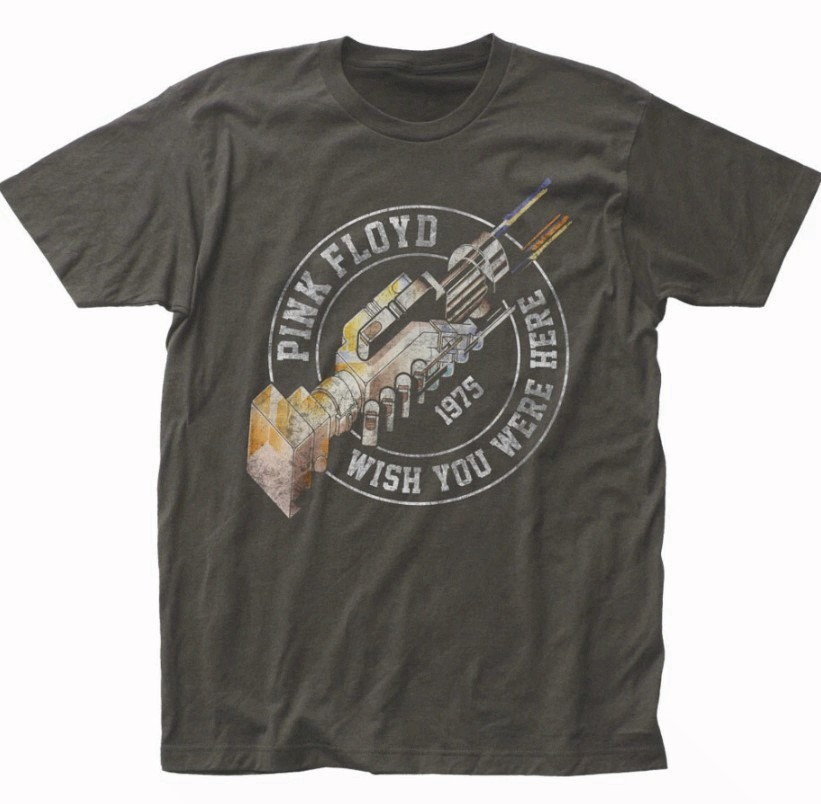 Pink Floyd Wish You Were Here 75 T Shirt Mens Rock and Roll Classic Tee Black
