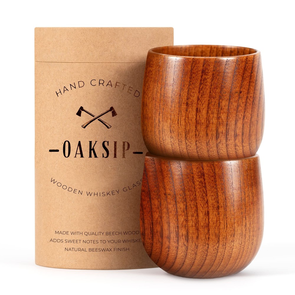 The Original Wooden Bourbon Drinking Glass Bourbon Gifts for Men | Finished