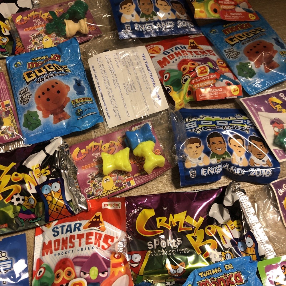 5 Unopened Packs of Gogo's Crazy Bones – Brand New & Sealed