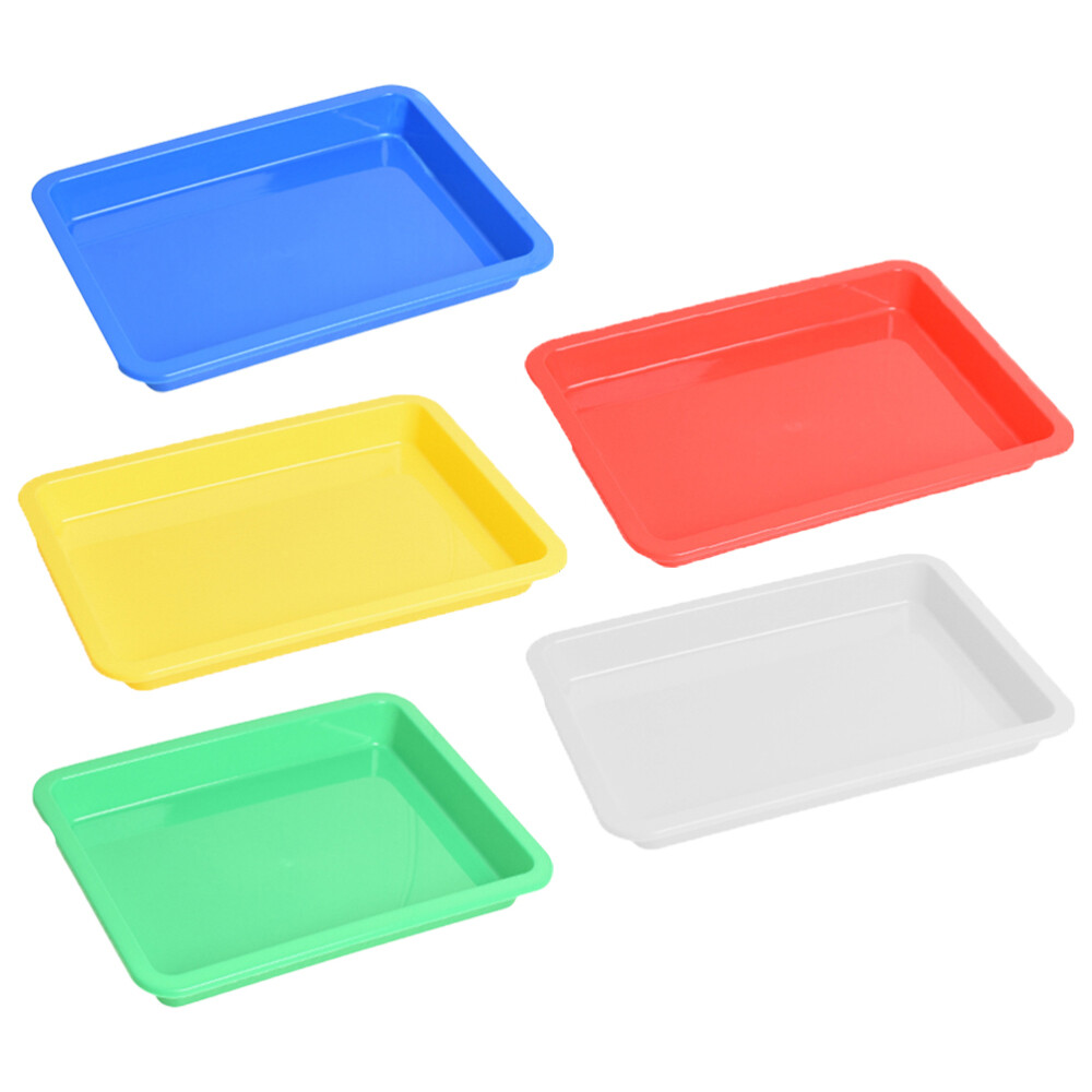 5-Piece Colorful Craft Tray Set for Kids Organizer Serving Rectangular