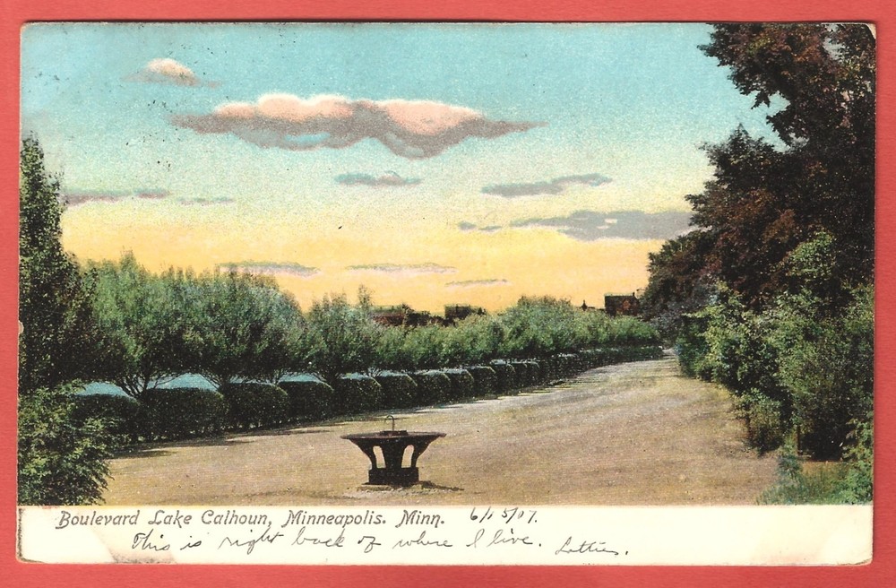BOULEVARD LAKE CALHOUN, MINNEAPOLIS, MINNESOTA – c. 1907 UDB Postcard