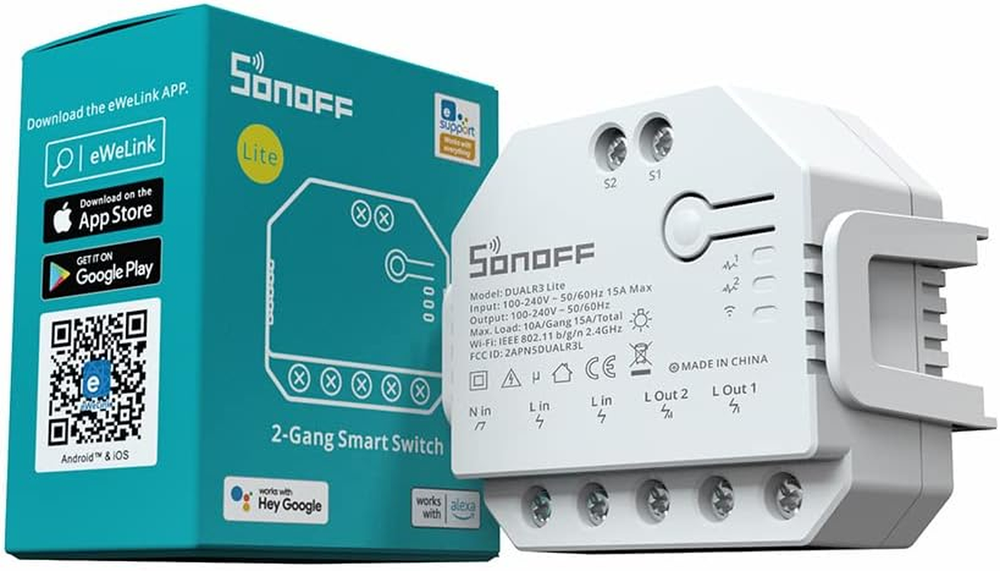 DualR3 Lite Smart WiFi Curtain Switch with Dual Relay DIY Module