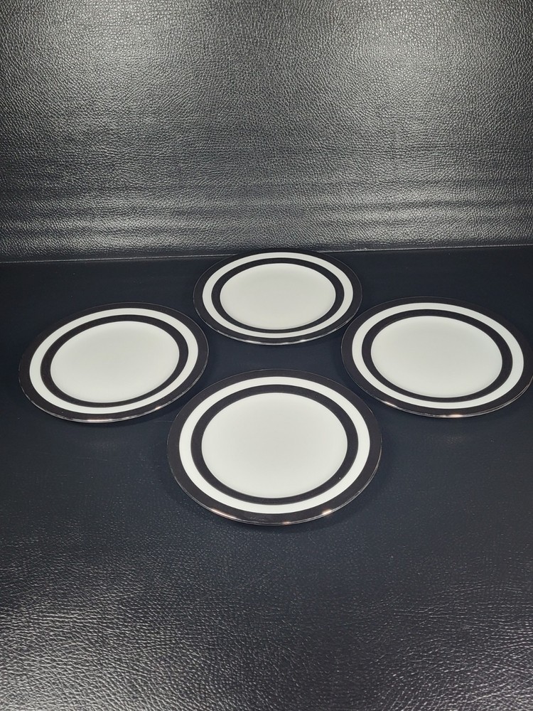 4 Lot Of RALPH LAUREN Spectator Black Salad /Lunch Plates Vintage