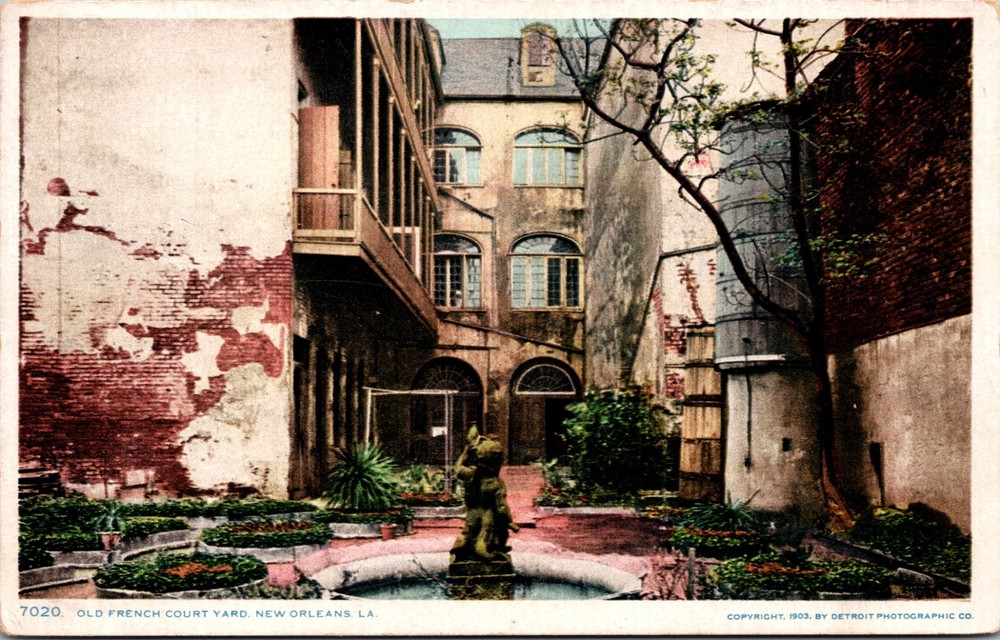 Old French Courtyard New Orleans Louisiana 1903 Detroit Phostint Card