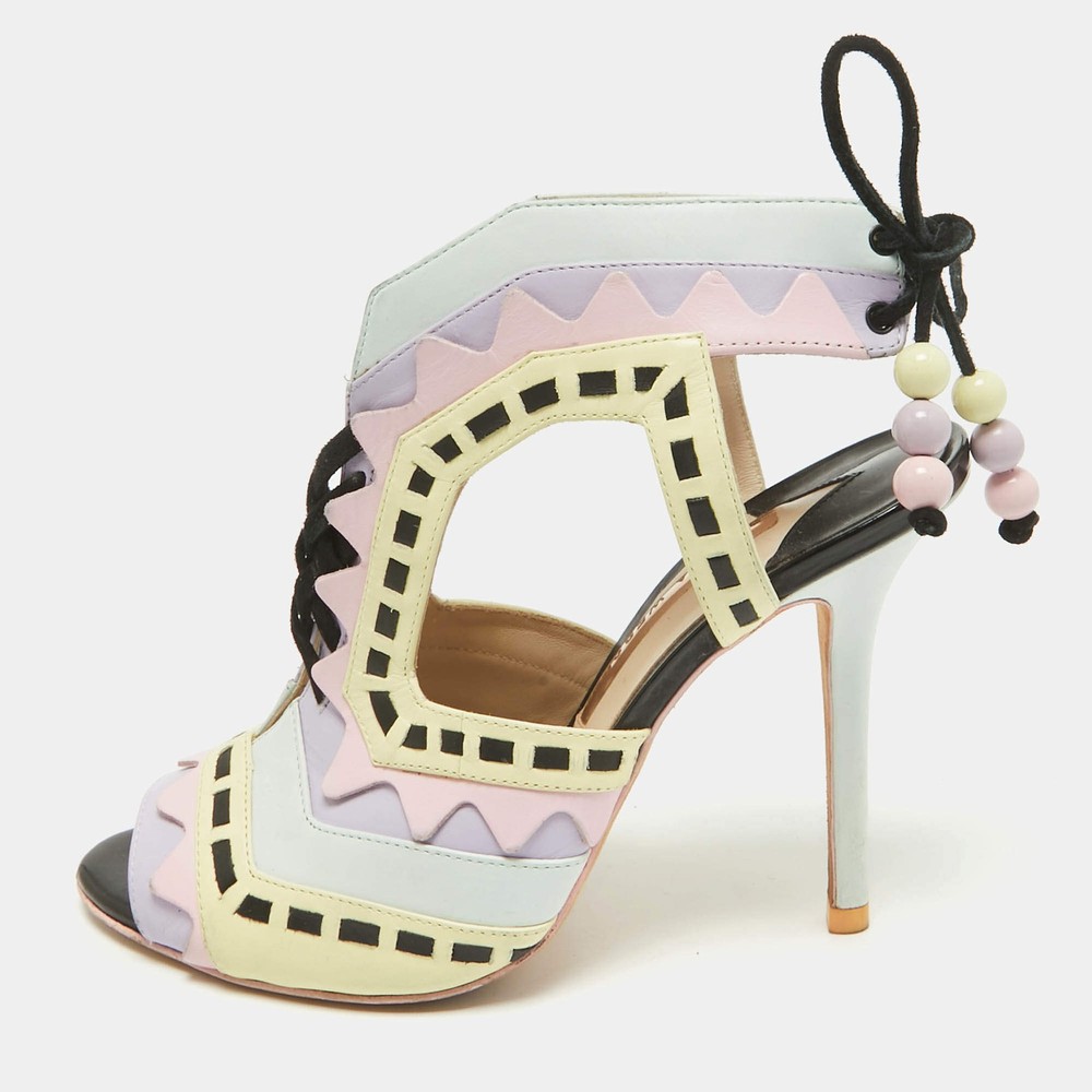 Sophia Webster Multicolor Leather Riko Cut Out Sandals Size 39