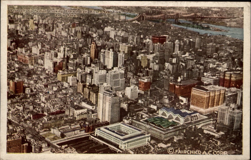 Pennsylvania Section New York City Aerial view vintage postcard n418