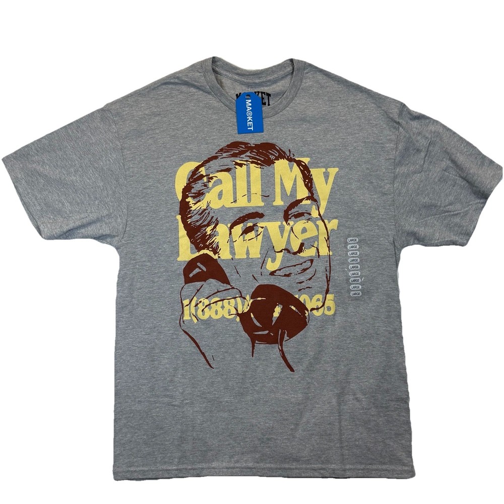 Market Studios Mens Size Large T-Shirt “Call My Lawyer” Graphic New With Tags