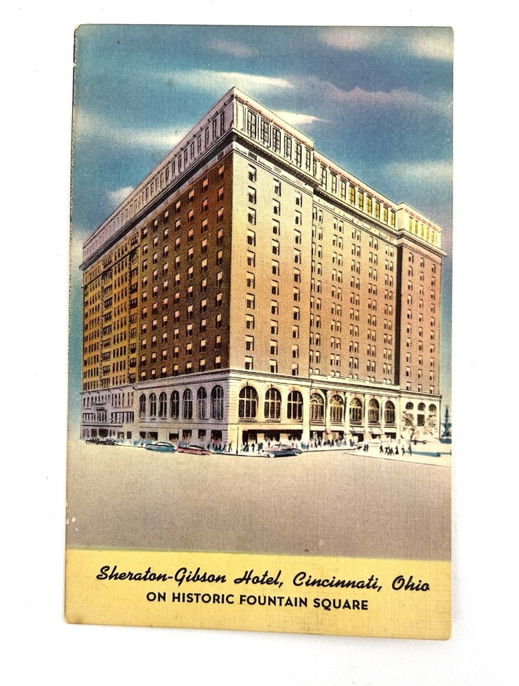 Cincinnati OH-Ohio, Sheraton-Gibson Hotel, Vintage Souvenir Postcard Unposted