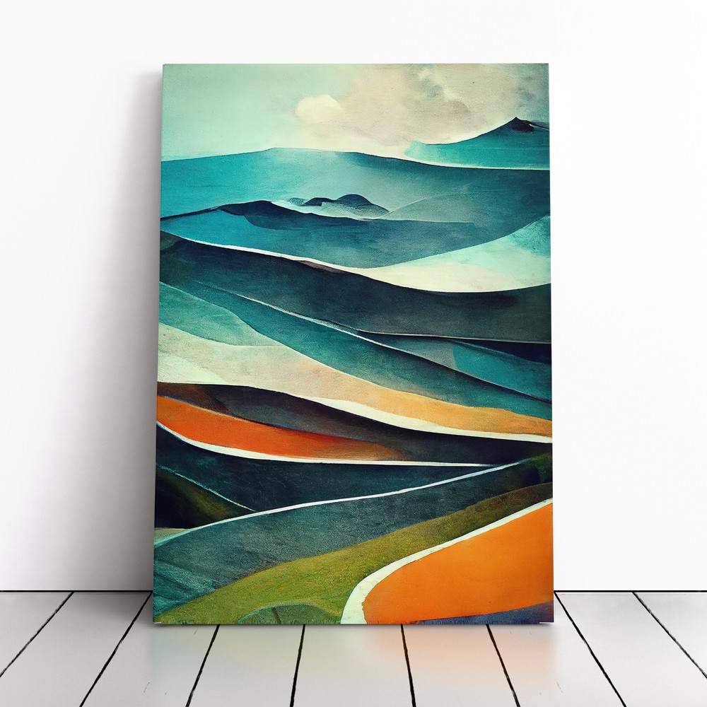Mountain Landscape Abstract No.4 Canvas Wall Art Print Framed Picture Home Decor