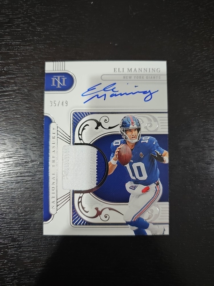2025 national treasure football Eli Manning Material Treasures Signatures 35/49