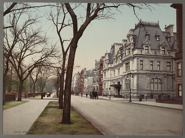 Photo:New York City NY 1900s Fifth Avenue Victorian Mansions Street Scene