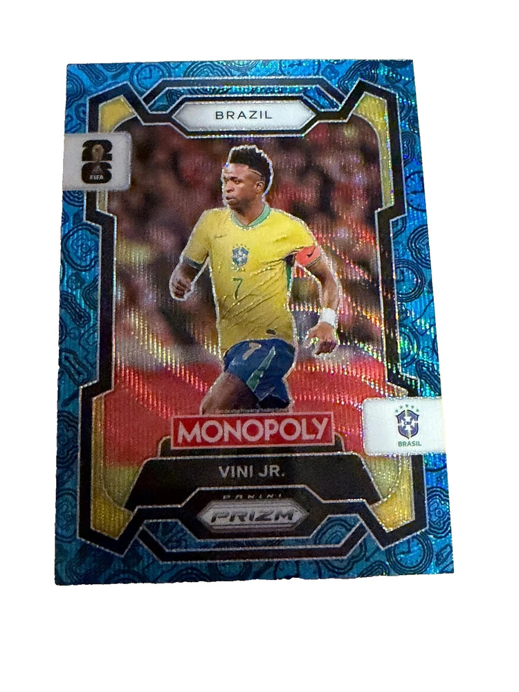 Vini Jr. 2026 Panini Prizm Monopoly FIFA World Cup #14 Blue Wave Brazil