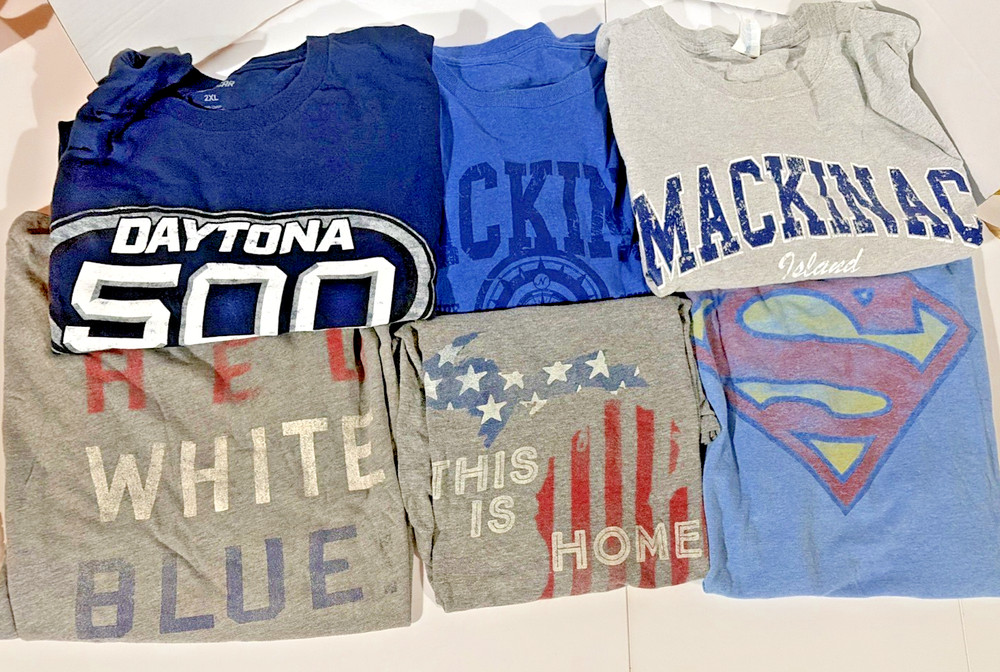Lot Of 6 Men’s T Shirts 2XL Good Used Condition