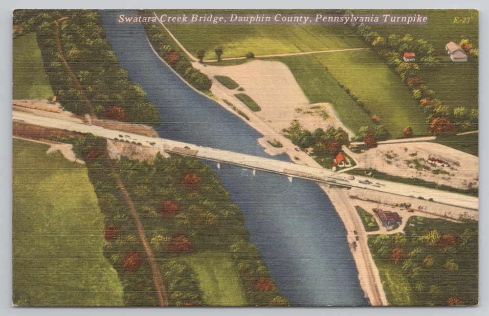 Swatara Creek Bridge Dauphin County Pennsylvania Turnpike Vintage Postcard