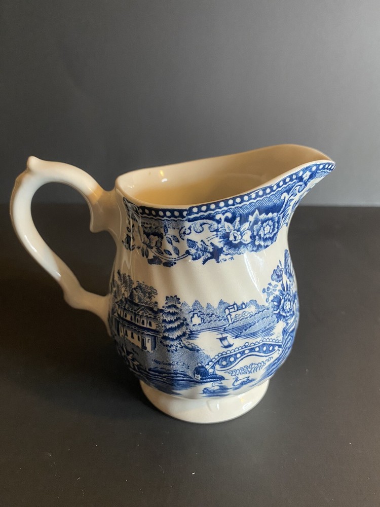Vintage Churchill Blue Willow Creamer Made in Staffordshire England