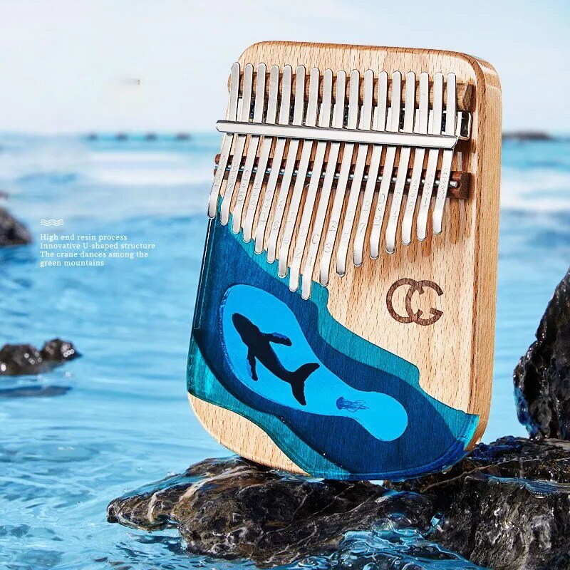 100% New 17  21 Keys Professional Kalimba Mini Wooden Chromatic Resin Kalimba