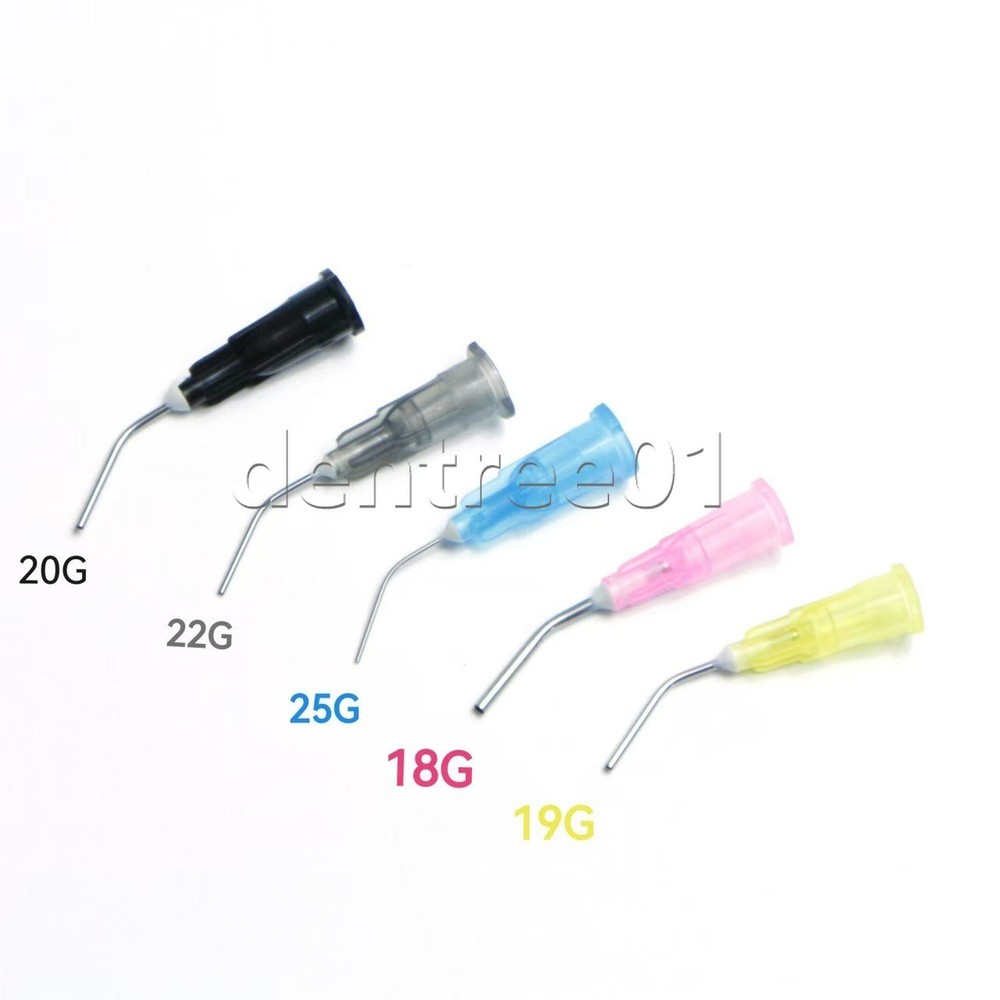 Disposable Pre Bent Dental Flowable Tips 18G 20G 25G 100PCS Resin Applicator