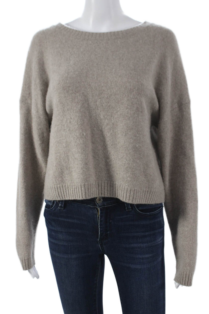 Naked Cashmere Women Baby Cashmere Pullover Sweater Beige Long Sleeve Size LFree Shipping in US $100+ Orders | $6.95 Orders Below