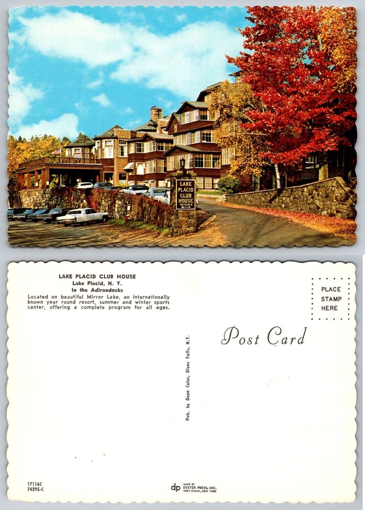 Lake Placid Club House, NY - Adirondacks Resort Vintage Chrome Postcard
