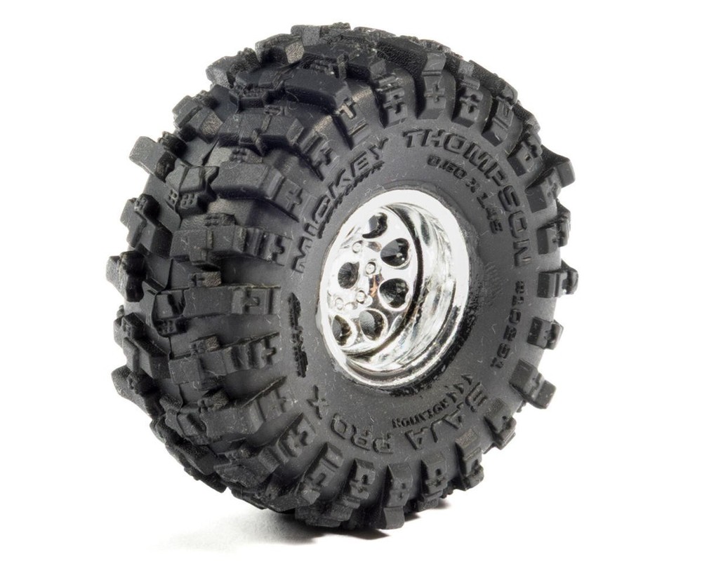 Pro-Line Axial SCX30 1/30 Baja Pro X Pre-Mounted Micro Crawler Tires (Chrome)(4) (37mm OD)