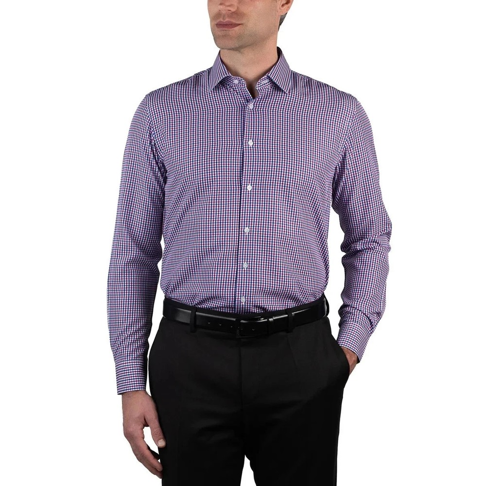 Nautica Men's Performance Slim Fit Dress Shirt, Purple, XXL (18-18.5, 34/35)