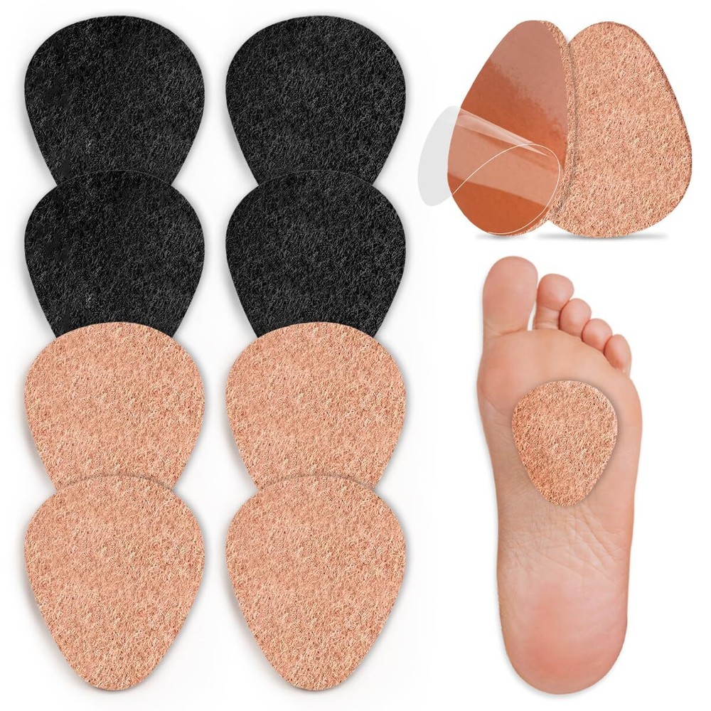 Svowin 8-Pack Wool Felt Metatarsal Pads for Morton's Neuroma Relief & Foot Support  