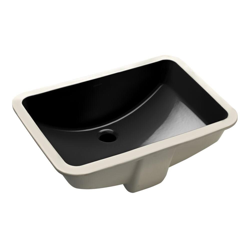 Ebony 21x15 Ceramic Undermount Bathroom Sink by Wells Sinkware