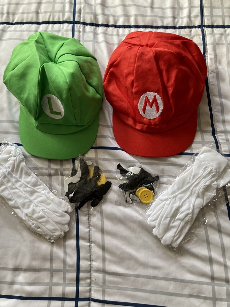 Super Bros Mario & Luigi Unisex Hat Accessories set for adults