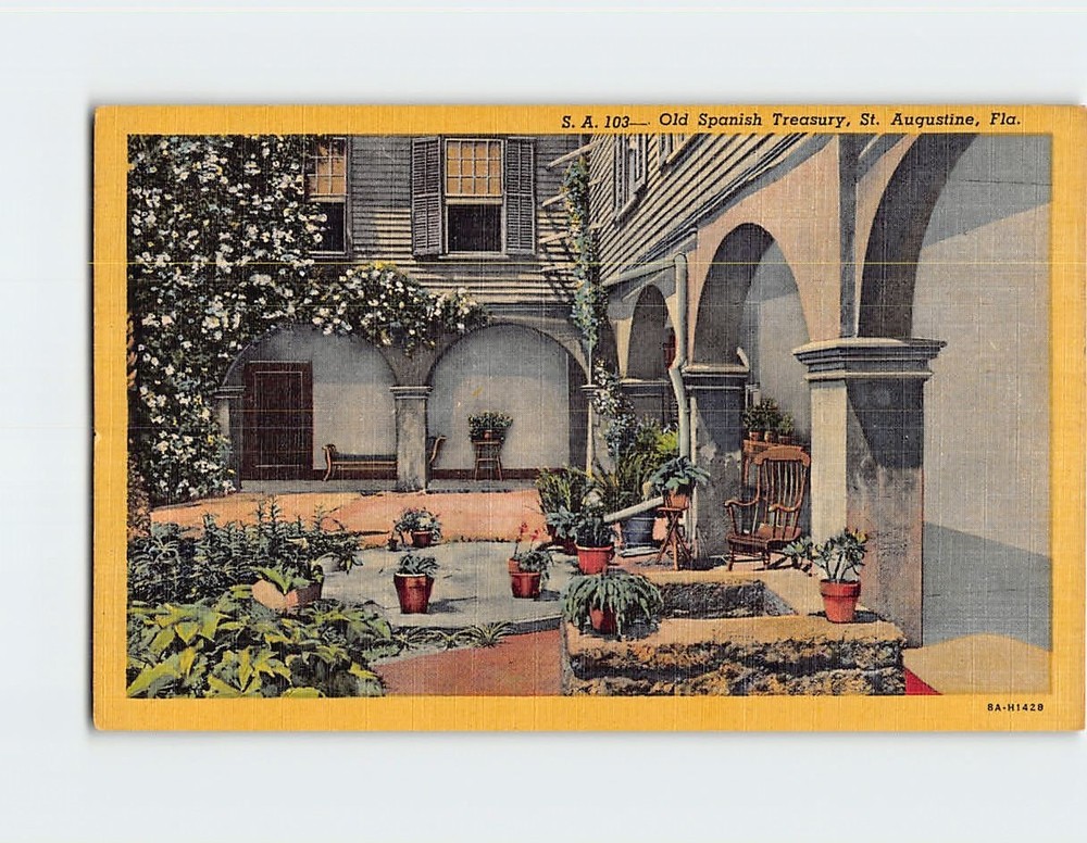 Postcard Old Spanish Treasury St. Augustine Florida USA