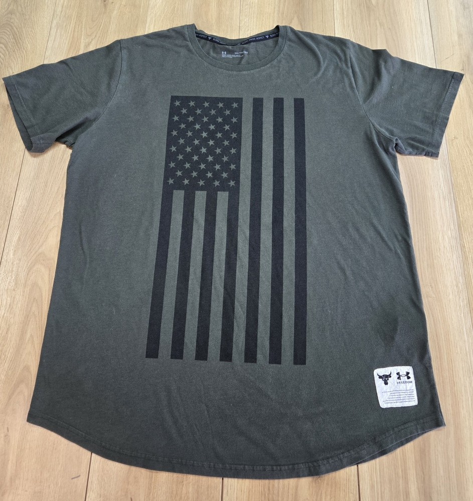 Project Rock Under Armour Freedom T-Shirt Mens Sz XXL, Sage Green, Lightweight