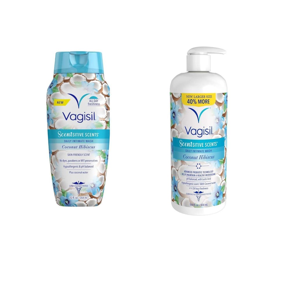 Vagisil Feminine Wash for Intimate Area Hygiene,Scentsitive Scents,12/16.9 fl oz