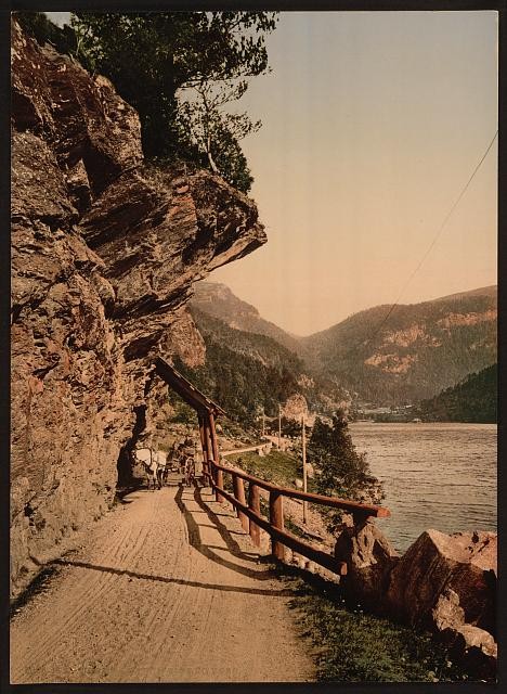Photo:Eide Voss Hardanger Fjord Norway Road 1890s Photochrom Print