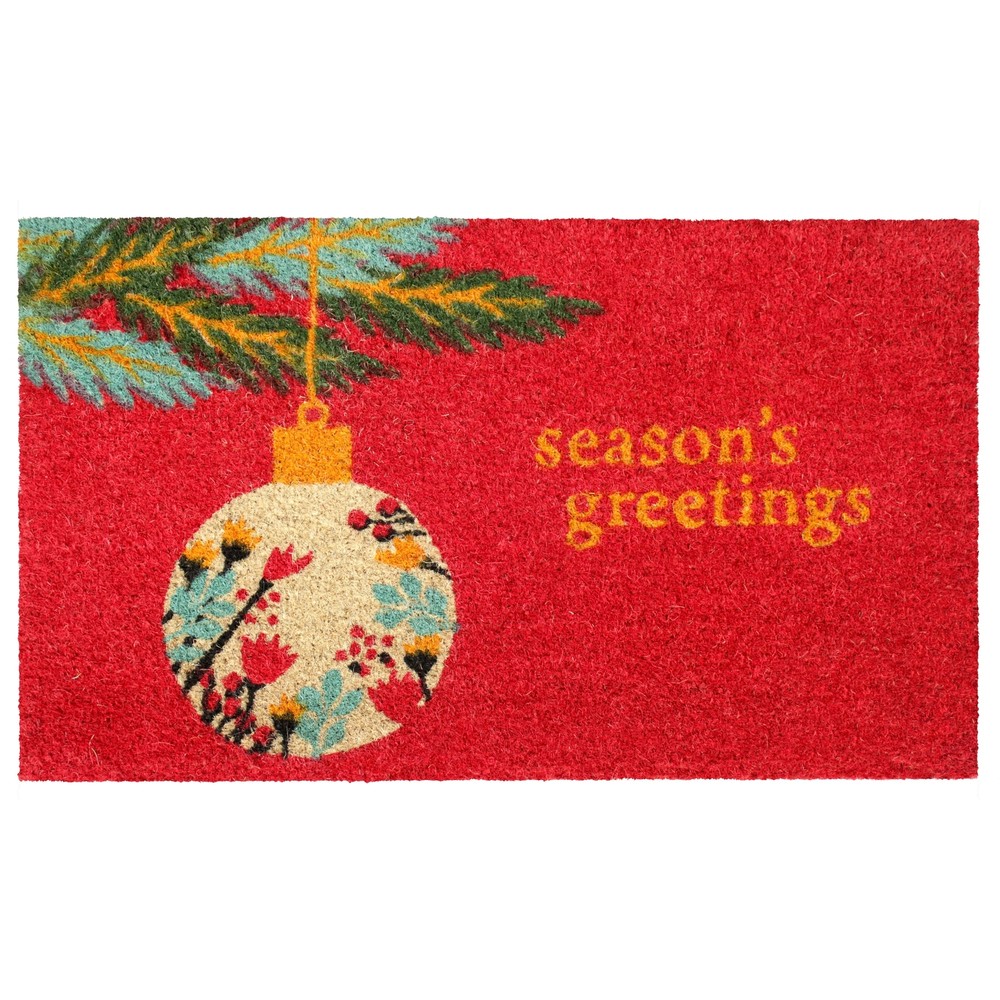 RugSmith Multi Machine Tufted Seasons Greetings Doormat, 18