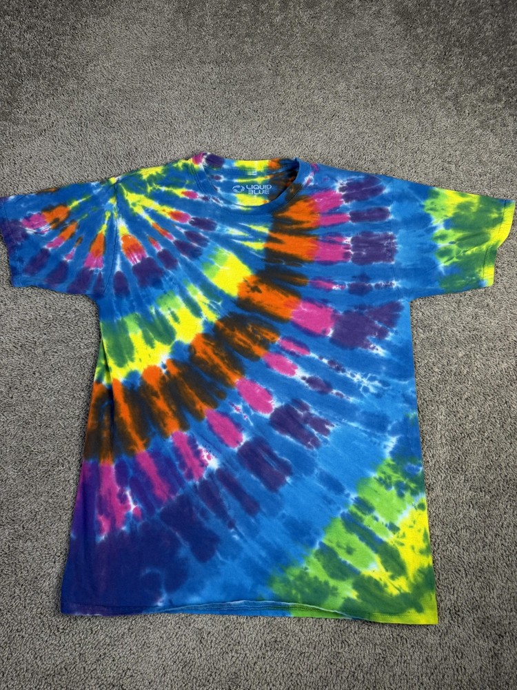 Liquid Blue Shirt Mens L Multicolor Tie Dye Graphic Crew Neck Tagless Cotton