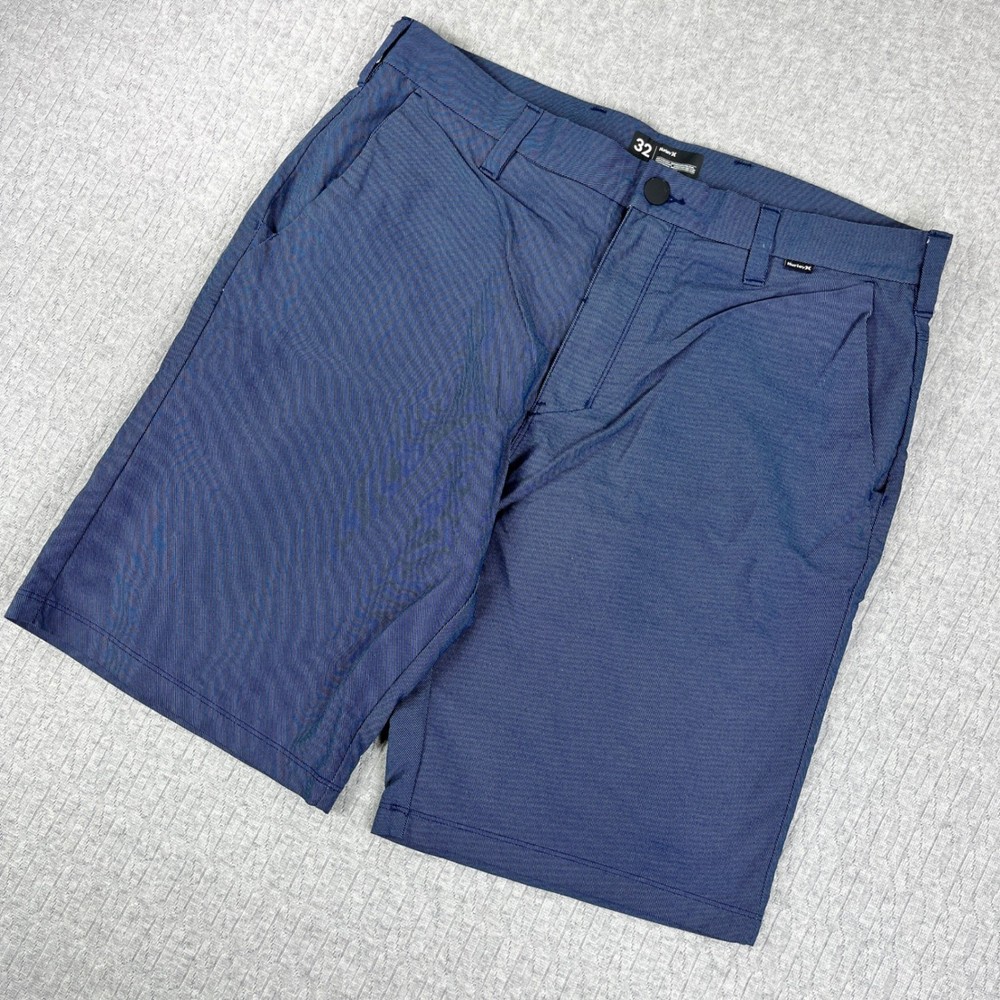 Nike Dri-Fit Hurley performance Golf Shorts Mens 32 (33) Blue Hybrid Boardshorts