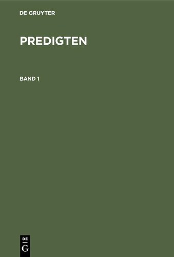 F Schleiermacher F. Schleiermacher: Predigten. Band 1 (Hardback)