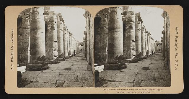 Photo:Abydos Egypt 1901 Temple of Sethos I Osiris Sanctuary Stereoview