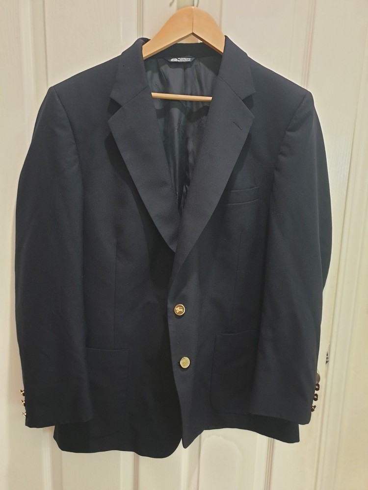 Burberry  Gold Buttoned Navy Blue Blazer Sports Coats Size 38R? See Photos