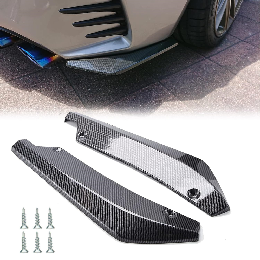 2pcs For Ford Mustang Carbon Fiber Rear Bumper Diffusers Lip Splitter Canard