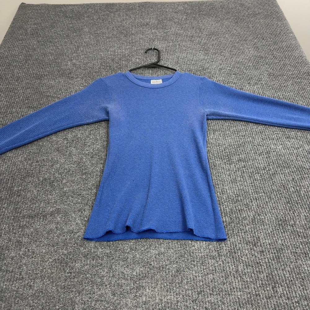 Vintage Doctor Wright's Thermal T Shirt Mens M Blue Waffle Knit Made in USA